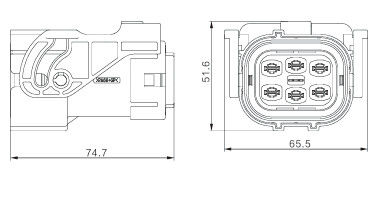 Neopower 6-Pin High Voltage 1000V 35A Connector di alimentazione e segnale automobilistico con schermatura a 360°