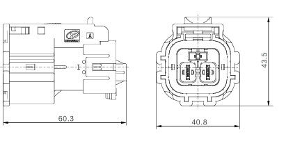 Neopower 2 pin connettore elettrico ad alta tensione 40A 1000V con HVIL, Poka-Yoke e 360° schermatura