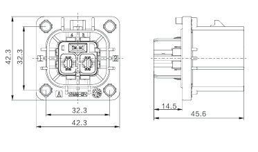 Neopower 2 pin connettore elettrico ad alta tensione 40A 1000V con HVIL, Poka-Yoke e 360° schermatura