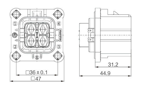 Neopower 4 pin connettore ad alta tensione 40A 1000V per applicazioni elettriche e industriali