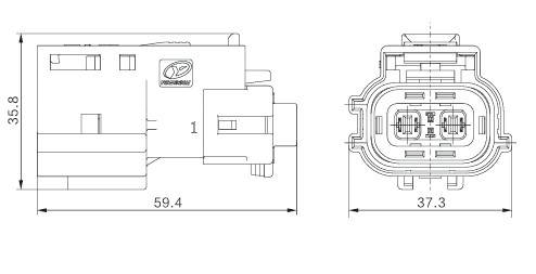 Neopower 2 Pin Hybrid Automotive Connector 24A 800V con HVIL e schermatura a 360°